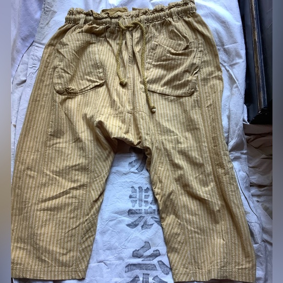 Free People Runyon Oversized Drop Crotch Harem Striped Pants - Picture 4 of 8